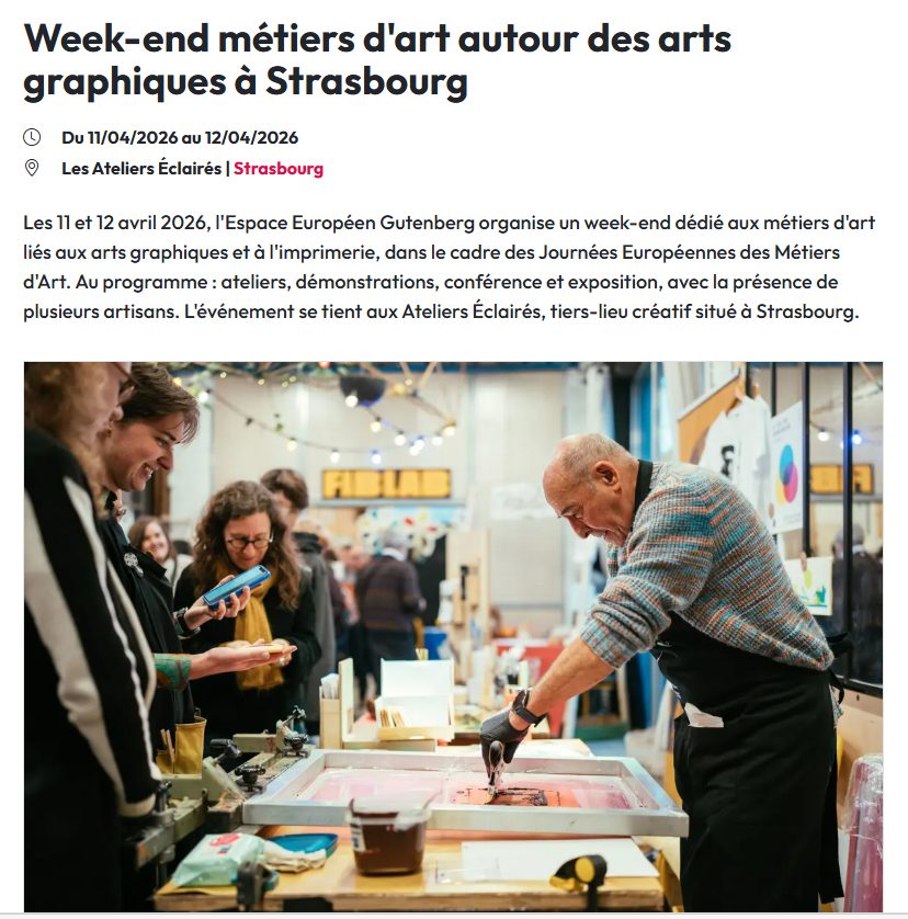 Week end métiers d'art strasbourg